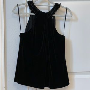 ELIZA J FORMAL VELVET BLACK TANK TOP (SIZE 12)